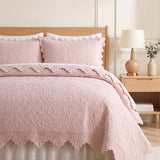 Serene Blossom 100% Cotton Floral Quilted Bedding Set