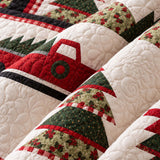 Christmas Tree Farm Truck Quilted 3-Piece Bedding Set