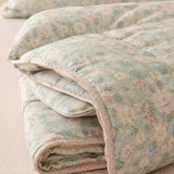 Botanical Floral 100% Cotton 4-Piece Summer Bedding Set – Breathable Cooling Comforter, Flat Sheet & 2 Pillowcases
