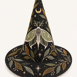 Moonlit Moth Botanical Gothic Handcrafted Quilted Witch Hat