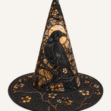 Golden Raven Moonlit Garden Gothic Handcrafted Quilted Witch Hat