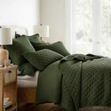 3-Piece Diamond Stitch Quilted Coverlet Set