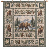 Mountain Bear Pine Forest Quilted 3-Piece Bedding Set