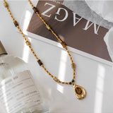 Vintage natural tiger eye necklace