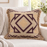 Western Geometric Fringe Knitted Pillow Cover