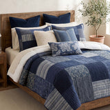 Indigo Heritage Patchwork Quilted 3-Piece Bedding Set