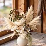 Ivory Peony Pampas Grass Dried Flower Bouquet