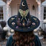 H.PAI Moonlit Butterfly Mystic Garden Quilted Witch Hat
