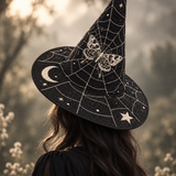 Moonlit Butterfly Celestial Gothic Handcrafted Quilted Witch Hat