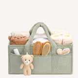 Plush Nursery Organizer Tote Bag - Lily Green