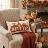 Three Pumpkin Tufted Lumbar Pillow Cover