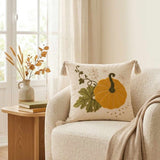 Large Pumpkin Tufted Tassel Throw Pillow Cover