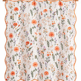 Orange Wildflower Meadow Scalloped Quilted 3-Piece Bedding Set