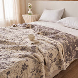 Vintage Floral 100% Cotton Gauze Soft Puff Blanket