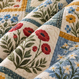 Wildflower Meadow Patchwork Quilted 3-Piece Bedding Set