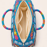 Hippie Peace Joy Quilted Duffle Bag