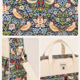 Vintage Bird & Strawberry – Multifunctional Tote Bag with Spacious Storage for Travel & Everyday Use
