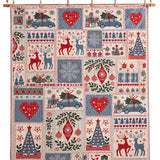Nordic Christmas Reindeer & Gift Car Quilted Blanket