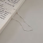 Sterling silver simple Italian square bead necklace