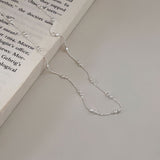 Sterling silver simple Italian square bead necklace