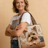 Yorkie Shine Quilted Tote Bag
