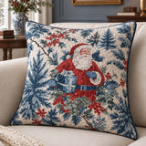 Vintage Santa & Plaid Christmas Quilted Pillow Covers 2-Piece Set