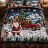 Santa Journey 3‑Piece Quilted Bedding Set