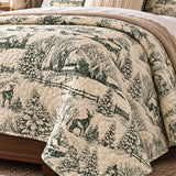Winter Woodland Toile Quilted 3-Piece Bedding Set