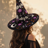 H.PAI Gothic Butterfly Garden Handcrafted Quilted Witch Hat