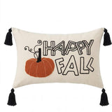 Happy Fall Pumpkin Tufted Lumbar Pillow Cover