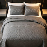 Vintage Botanical Quilted 3‑Piece Bedding Set