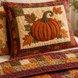Pumpkin Harvest Quilted 3-Piece Bedding Set