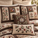 Vintage Country Fruit Floral Patchwork Quilted 3-Piece Bedding Set