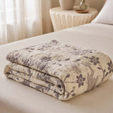 Vintage Floral 100% Cotton Gauze Soft Puff Blanket