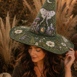 H.PAI Moonlit Butterfly Mystic Garden Quilted Witch Hat