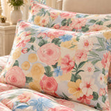 Vintage Floral 100% Cotton 3-Piece Duvet Cover Bedding Set