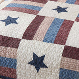 Americana Star Patchwork Quilted 3-Piece Bedding Set
