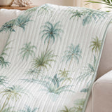 Tropical Palm Garden Quilted Blanket
