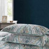 Bohemian Mandala Floral Print Quilted 3‑Piece Bedding Set