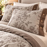 Vintage Botanical Floral Linen Cotton 4-Piece Duvet Cover Set
