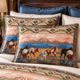 Western Horse Patchwork Quilted 3-Piece Bedding Set