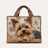 Yorkie Shine Quilted Tote Bag