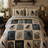 H.PAI Raven Moonlit Patchwork Quilted 3-Piece Bedding Set