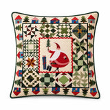 Woodland Santa Christmas Village Quilted Pillow Cover
