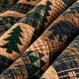 Rustic Bear and Bison Patchwork Quilted 3-Piece Bedding Set
