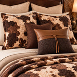 Western Brown Cowhide Print Quilted 3-Piece Bedding Set