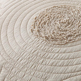 Neutral Textured Circles Quilted 3-Piece Bedding Set
