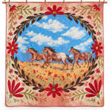 Western Horse Floral Quilted 3-Piece Bedding Set
