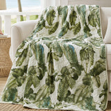 Blush Tropical Floral Garden Quilted Blanket
