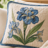 H.PAI Blue Blossom Quilted Pillow Case